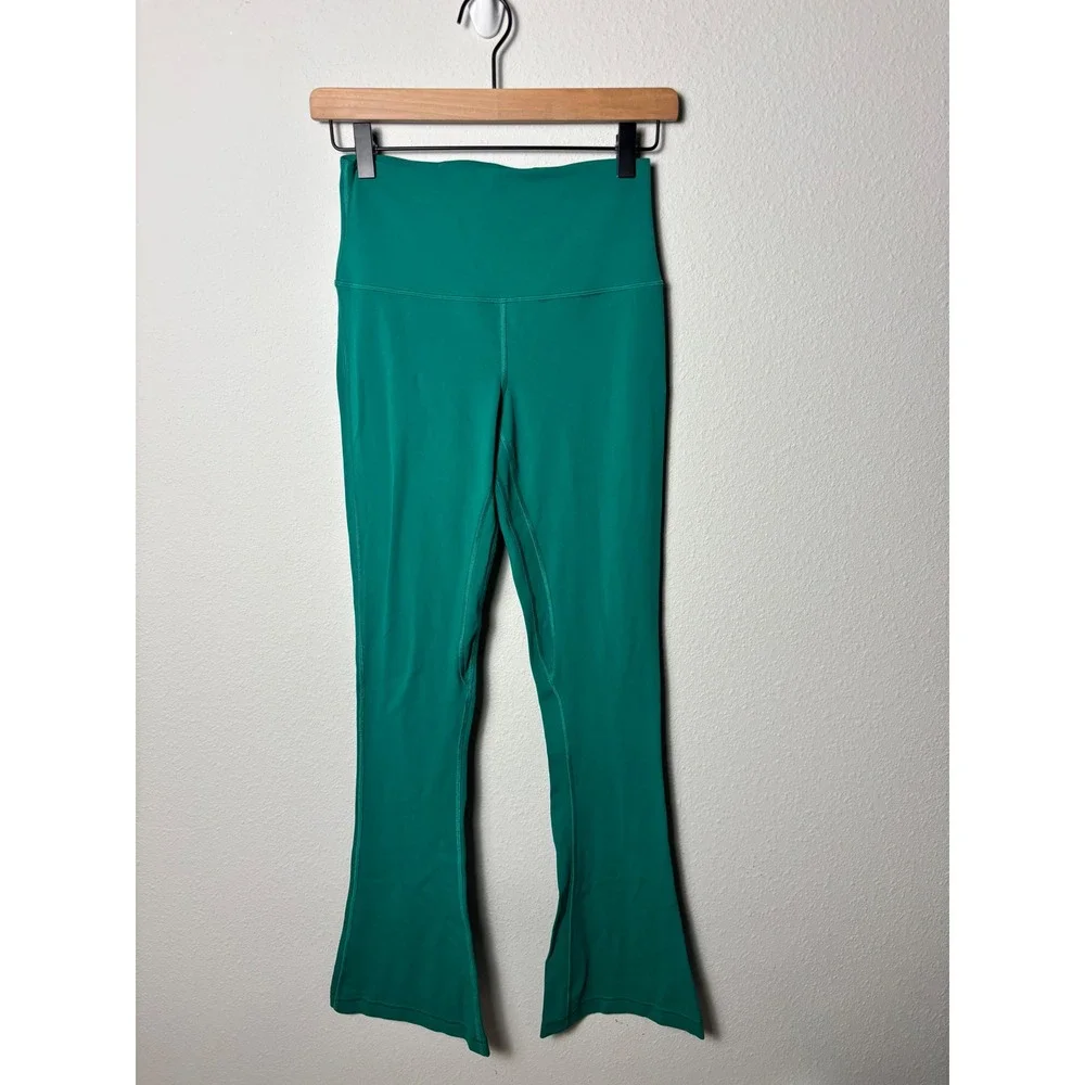 Lululemon Align High-Rise Mini-Flare Pant Regular Cascadia Green Size 6 LW5EUSS